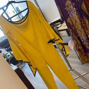 Yellow Jumpsuit with Black Accents
